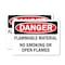 Signmission Flammable Material No Smoking Or Open Flames Danger Sign, Vinyl Decal, 10in W x 7in L, 2PK OS-2PACK-DS-D-710-L-19370 - alternate 1
